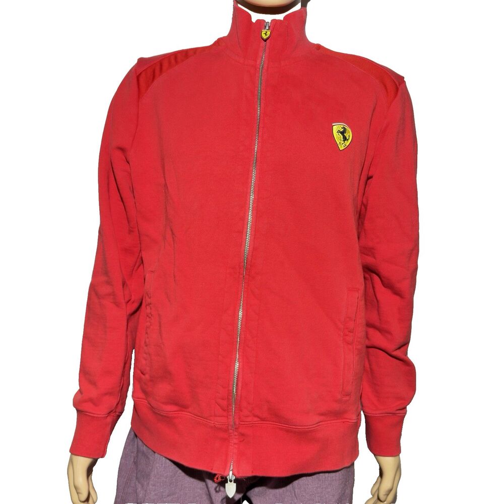 Ferrari Puma Scuderia Red Track Jacket Men’s XL Full Zip F1 Racing Logo EUC